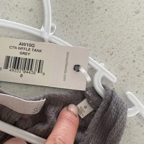 SKIN waffle jersey tank grey XS - Picture 2 of 4